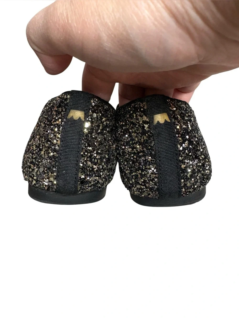 Birdies Starling flat loafers Starlight black gunmetal glitter size 6.5 shoes